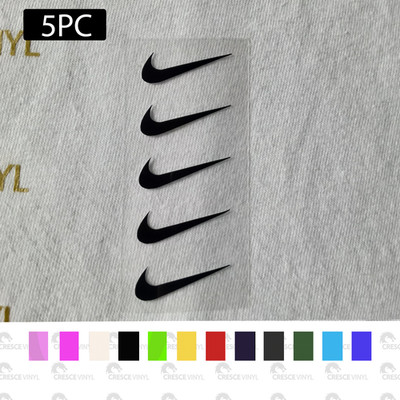 5pcs Nike Swoosh  Ready to Apply DIY Made to Order Iron On Custom Vinyl Decal