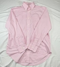 Lauren Ralph Lauren Shirt Mens 15 32/33 Pink Blue Checked Button Up Non Iron