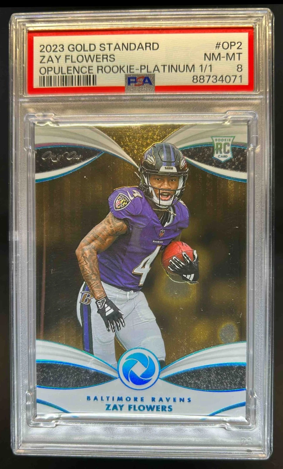 Zay Flowers Panini Gold Standard Opulence Rookie #OP2 Platinum 1/1