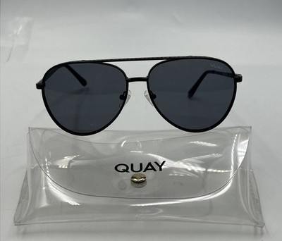 Authentic QUAY STARRY EYED Black On Black Sunglasses 125 Original Case Included.