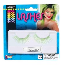 Tubular Neon Green Costume Eyelashes One Size