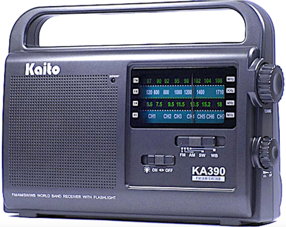 KA390 Portable AM/FM Shortwave NOAA Weather Radio with LED Flashlight, Color ... - Image 2 of 4