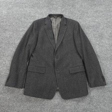 Banana Republic Blazer Mens 44L Gray Herringbone Rafanelli Balli Wool Slim Fit