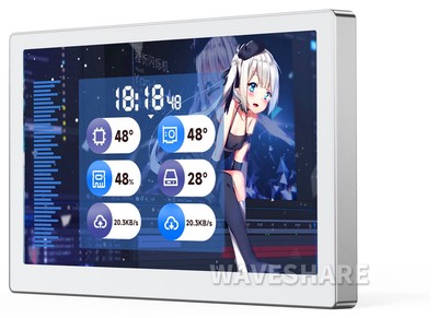 Waveshare 7 USB Hardware Monitor Bildschirm, 1024x600 IPS, USB-C,