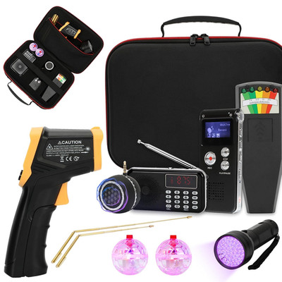 11 Pcs Ghost Hunting Kit with 1 EMF Meter,1 EVP Recorder, 1 Spirit Box,1 Speaker