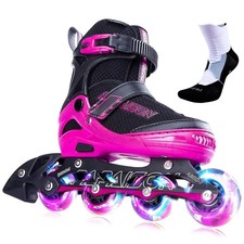 Adjustable Inline Skates for Kids and Adults with Full Light Up Wheels, Outdo...