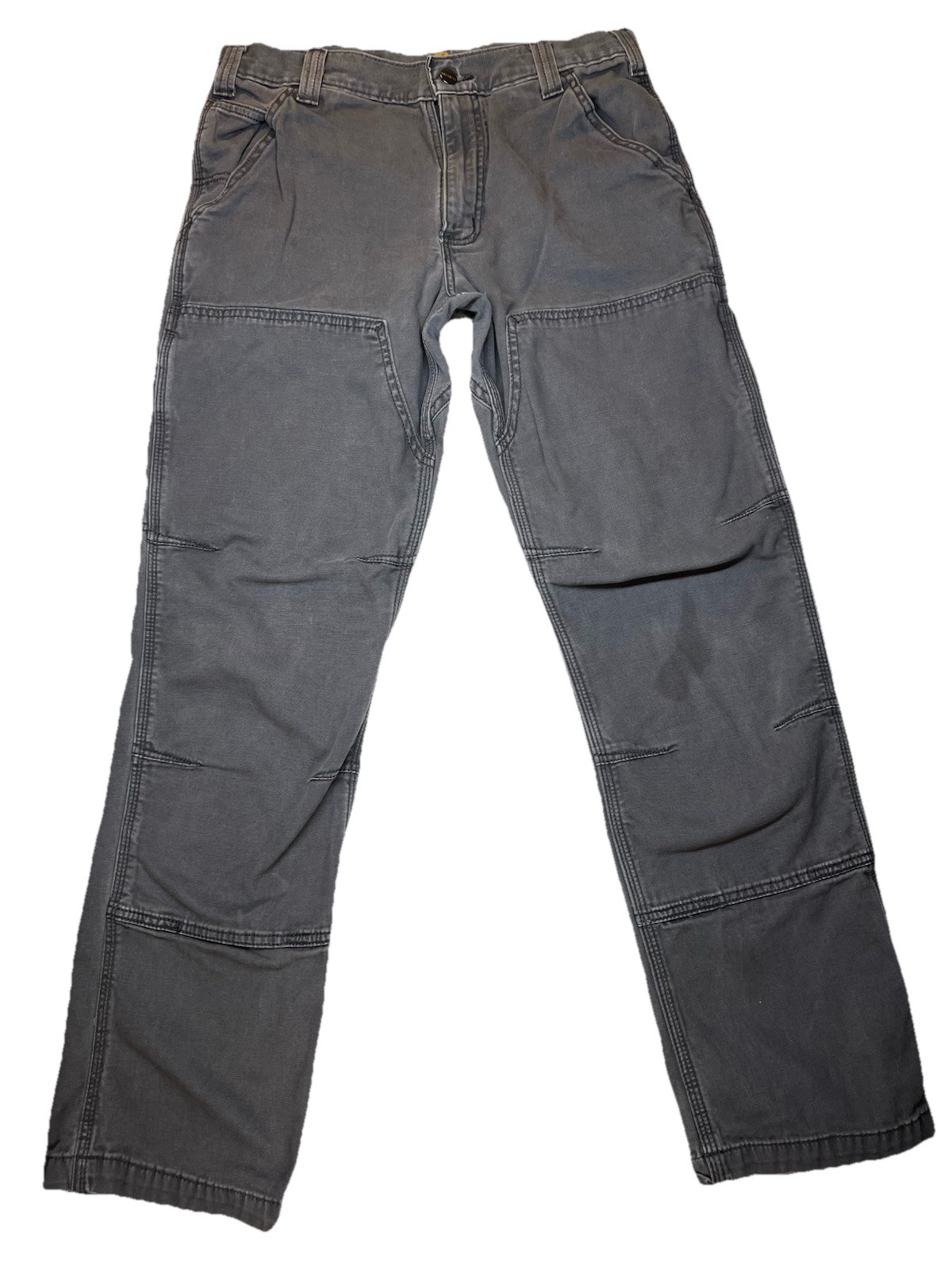 Carhartt Double Knee Pants Rugged Flex Mens 31x31 Relaxed Fit Gray Canvas Work thumbnail 2