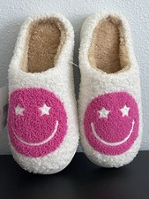 Smile Cute Comfy Plush Slipper Warm Gift Shoes Women 5-6 Small
