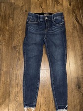 Torrid Bombshell Skinny Jeans Womens 12R Dark Blue Premium Stretch Raw Hem