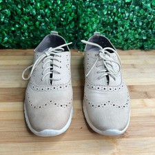 Cole Haan ZeroGrand Women's Size 7 Oxford Wingtip Beige Leather Casual Shoes