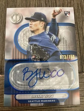 2024 Topps Tribute Bryan Woo RC Tribute Auto Blue /150 #TA-WOO Seattle Mariners