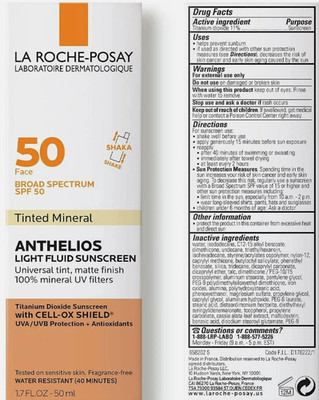 La Roche Posay Anthelios 50 Tinted Mineral Light Fluid Sunscreen 