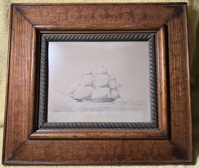 Charles Arthur Lodder (1840-1850) '' H.M.S 18 GUNS '' English Watercolor Painting