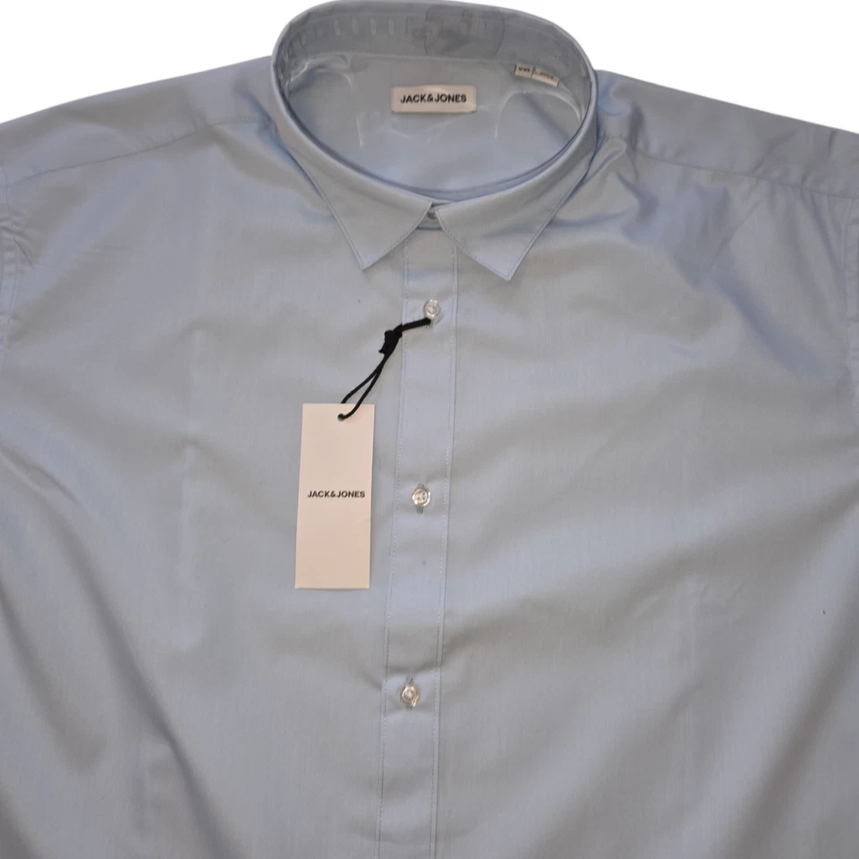 Jack & Jones Herren Hemd Joe Langarm Gr XXL Hellblau LS Plain NEU - Bild 2 von 3