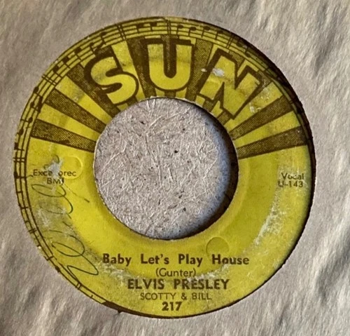 ELVIS PRESLEY ORIGINAL 1955 SUN 45 Baby Let's Play House & sleeve HEAR A SAMPLE!