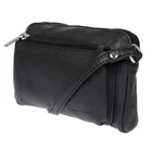 Small Genuine Leather Ladies Cross Body Shoulder Bag Purse Black