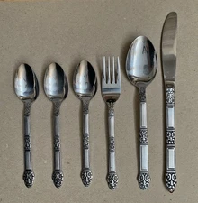 Vintage Rogers Stainless Flatware Korea Knife Teaspoons Fork Soup Spoon