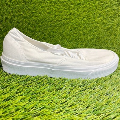 Vans Authentic Womens Size 8.5 Mens 7.5 White Athletic Skateboard Shoes Sneakers