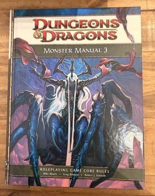 D&D 4e Monster Manual 3 RPG Book Wizards of the Coast  Hardcover NM/NM