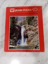 Whitman Thick Falls Glacier National Park 500 Piece Puzzle Interlocking Complete