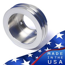 Billet Aluminum Oldsmobile Crankshaft Pulley V-belt 350 455 Crank 2v Chrome Olds