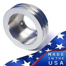 Billet Aluminum Oldsmobile Crankshaft Pulley V-Belt 350 455 Crank 2V Chrome Olds