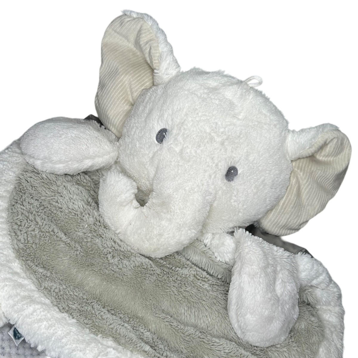 Mary Meyer Baby Mat Elephant Gender Neutral Soft Plush Lovey Gray White