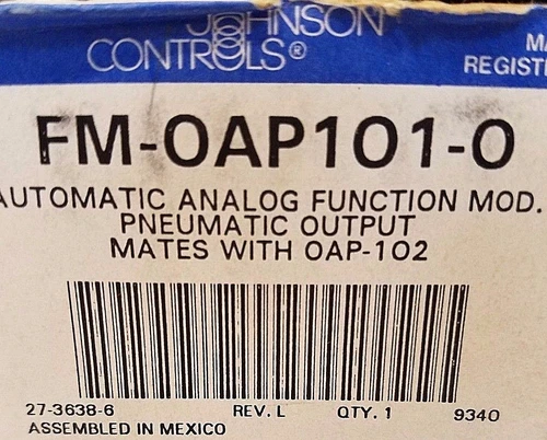 Johnson Controls FM-OAP101-0 Output Analog Pneumatic Function Module - New