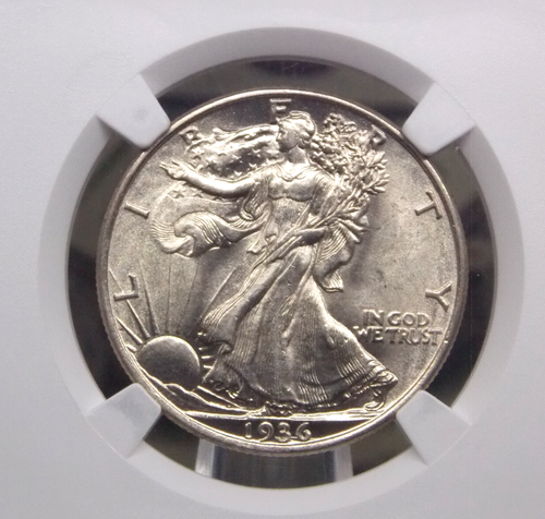 1936 "P" Walking Liberty Silver Half Dollar 50c NGC MS62 #008 Uncirculated ECC&C