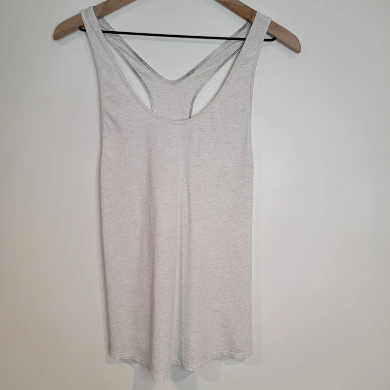 lululemon racerback lightweight heather cream tank-top