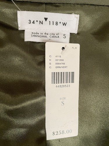 NEW! $258 Womens Anthropologie, 34N 118W Adventure Anorak Green Jacket, Small - Picture 10 of 13
