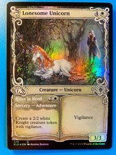 MTG 1x FOIL SHOWCASE Lonesome Unicorn Throne of Eldraine Magic Gathering x1 NM