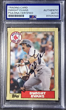 Dwight Evans 1987 Topps Autographed #645 Boston Red Sox Auto Baseball Card PSA