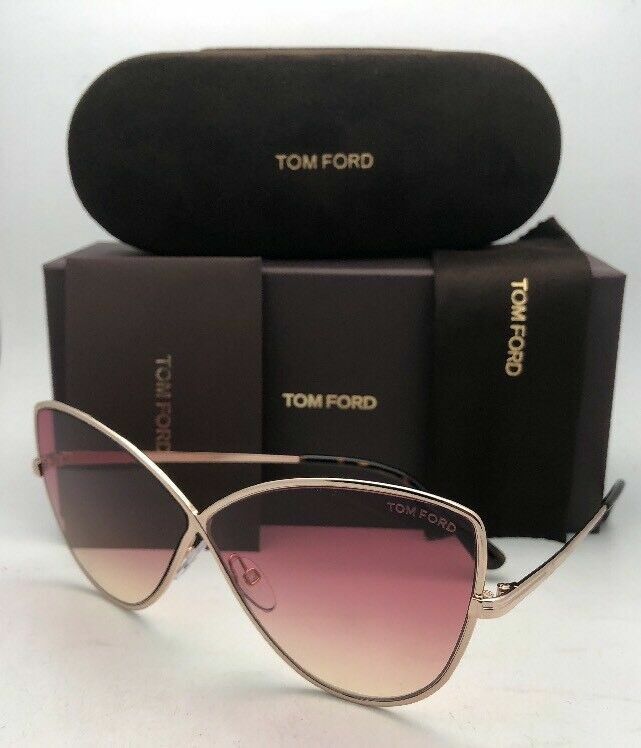 New TOM FORD Sunglasses ELISE-02 TF 569 28T 65-5 Gold Cat  display picture 2