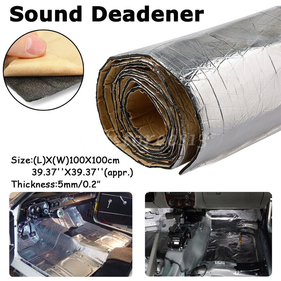 100*100cm mousse acoustique voiture auto-adhésif insonorisation isolation 5mm - Photo 2/4