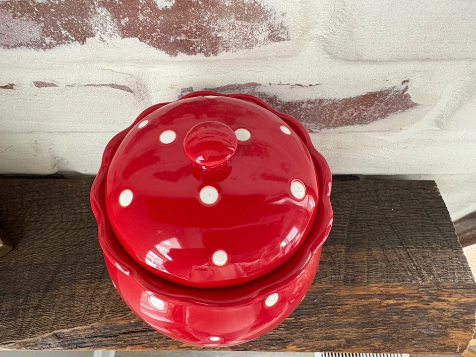 Temptations By Tara Red Polka-Dot Lidded Canister Add On Replace 1.3 QT - Image 3 of 4
