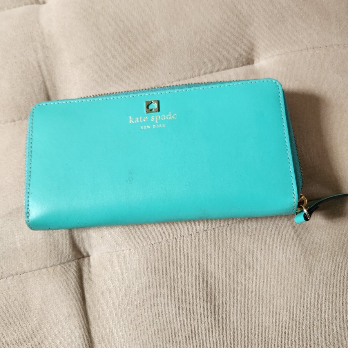 Kate Spade Large Zip Wallet Turquoise authentic 4 Kate Spade Large Zip Wallet Turquoise authentic 4