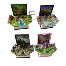 3D Pop Up Book Castle Dinosaur Toys Key Chain Gift for Party Birthday x 2