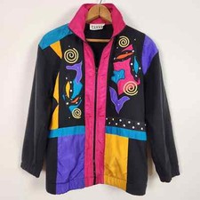 80s Funky Bright Zip Up M