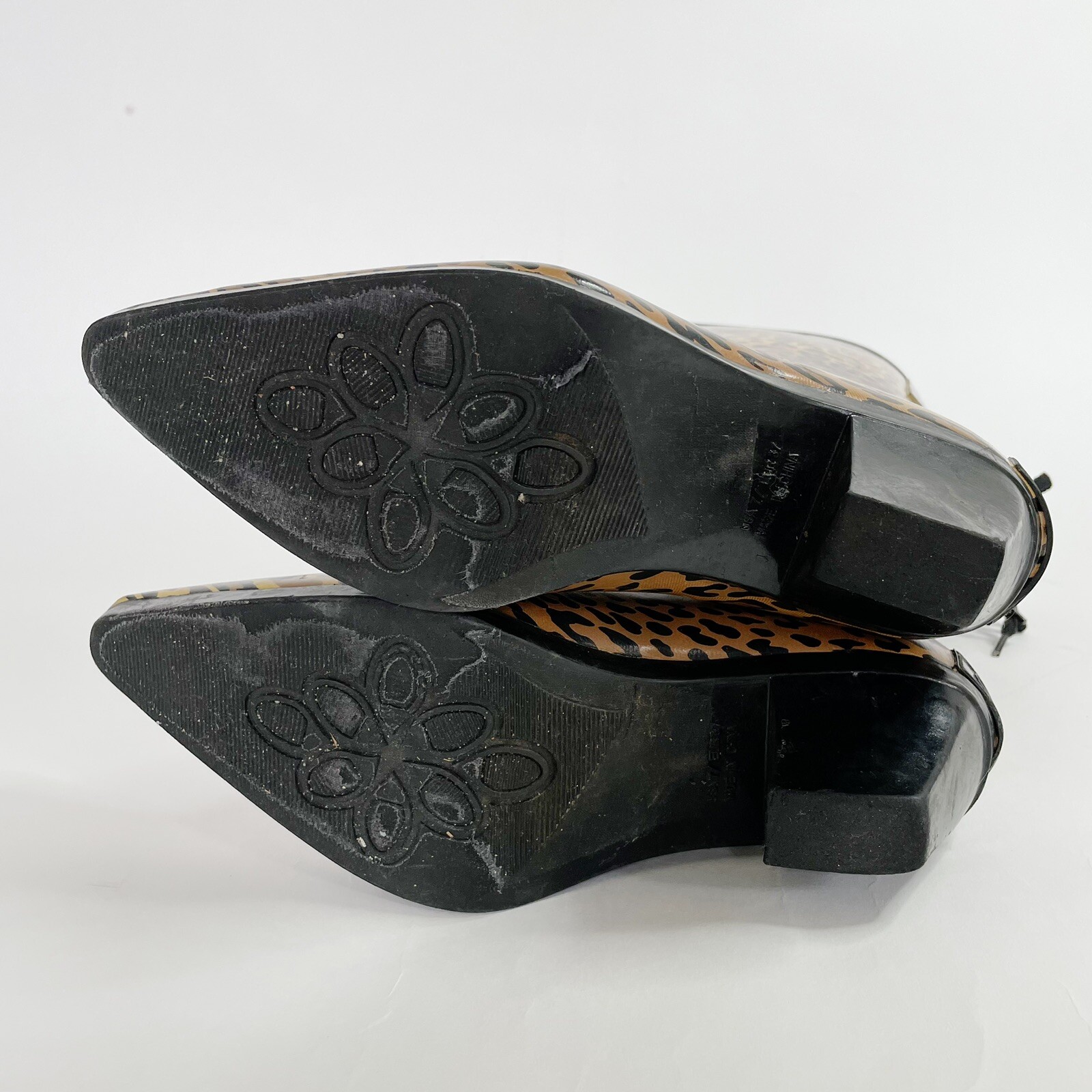 Corkys Rain Boots Leopard Animal Print Pointed Toe La… Gem