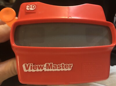 Vintage Viewmaster Red 3D Viewer with Orange Handle No Reels made in USA 
