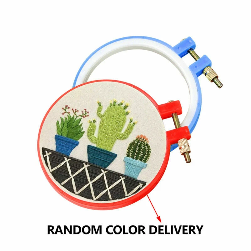 Multicolor Cross Stitch Hoop Ring Embroidery Hoop Circle Sewing Frame Kit Art - Image 4 of 4
