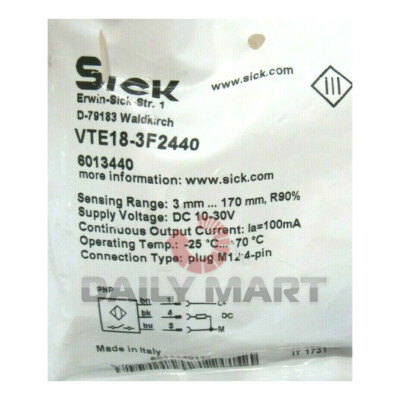 New In Box SICK VTE18-3F2440 VTE183F2440 Photoelectric Switch Sensor