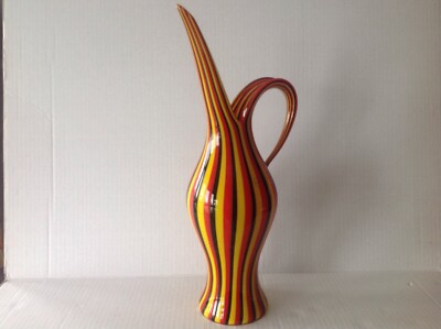 Vintage Murano Salviati Rigati Carafe Glass by Anna Gili early 2000 New w Box