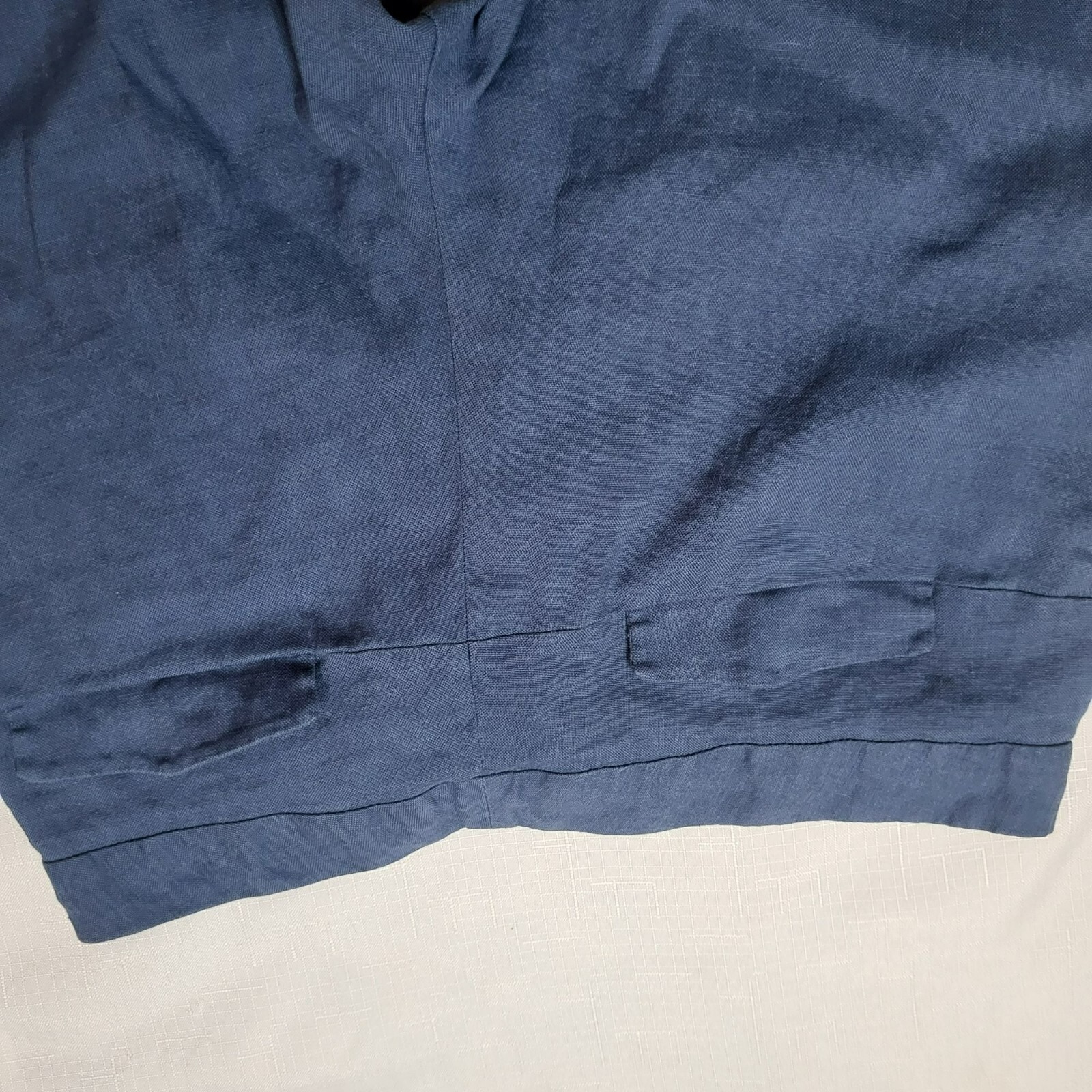 Massimo Dutti Womans Blue Linen-Blend Chinos Size 8 image 6