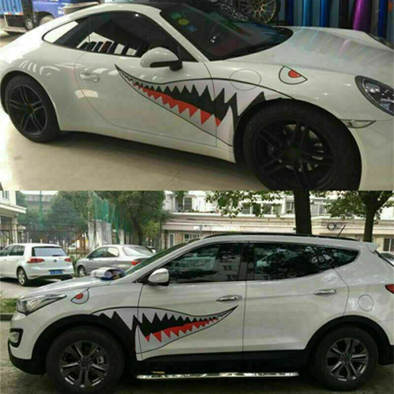 59'' Shark Mouth Teeth Vinyl Decal Car SUV Side Door Graphic Sticker ...