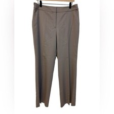 ST. JOHN Wool Stretch Dress Pants Tan Straight-leg - Size 10 - FLAWS