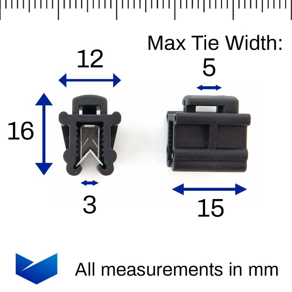 VVO Fasteners Cable Tie Edge Mounting Clips (250 Clips- Cable Ties NOT Included) - Image 2 of 4