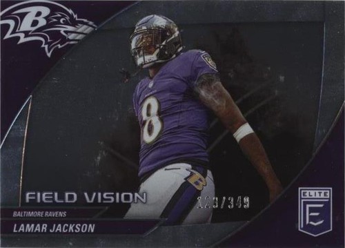 2025 Panini Donruss Elite Lamar Jackson Numbers Game Jersey /599