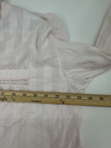 Erika Taylor Intimates Womens Pajama Set Large Pink Striped Country Cottons vtg - Picture 8 of 21